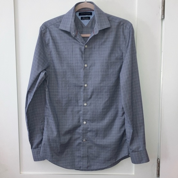 Tommy Hilfiger supima Cotton with Lycra Blue Casual Button Down Shirt - Picture 6 of 15